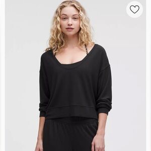 lululemon athletica Black BeCalm Scoop-Neck Pullover Size L perfect condition